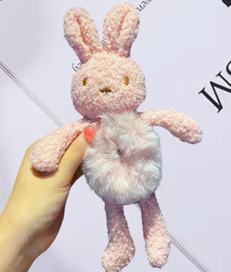 Korean Plush Ponytail Headband Elastic Hair Ring Headwear Cute Cartoon Animal Rubber Hair Bands Ties for Girls Kids Accessories