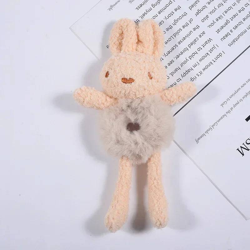 Korean Plush Ponytail Headband Elastic Hair Ring Headwear Cute Cartoon Animal Rubber Hair Bands Ties for Girls Kids Accessories